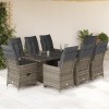 Gossi set bistro de gradina cu perne, 9 piese, gri, poliratan