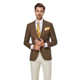 Sacou barbati casual maro slim S009