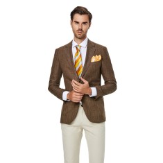 Sacou barbati casual maro slim S009