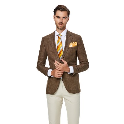 Sacou barbati casual maro slim S009 foto