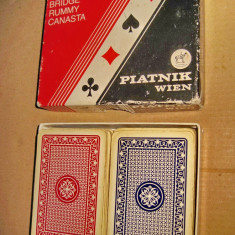 B236-Carti joc Piatnik Viena Bridge-Rummy-Canasta Austria 2 seturi 1 incomplet.