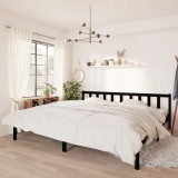 Cadru de pat Super King, negru, 180x200 cm, lemn masiv de pin GartenMobel Dekor, vidaXL