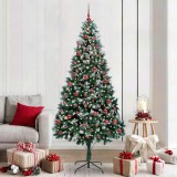 VidaXL Brad de Crăciun artificial Verde 210 cm PVC și Oțel și Plastic 3396273