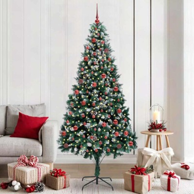 vidaXL Brad de Crăciun artificial Verde 210 cm PVC și Oțel și Plastic 3396273 foto