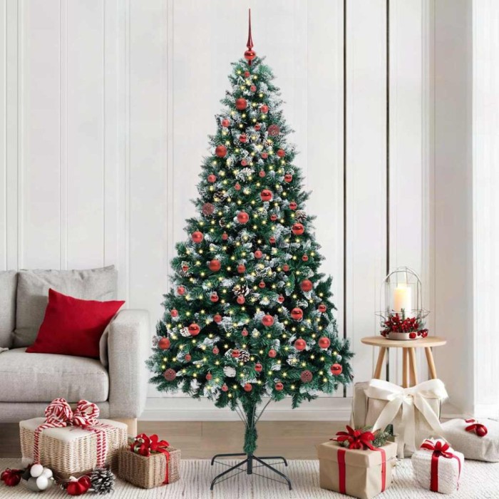 vidaXL Brad de Crăciun artificial Verde 210 cm PVC și Oțel și Plastic 3396273