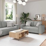 Cumpara ieftin Canapea 3 buc. Gri nori Material textil din in