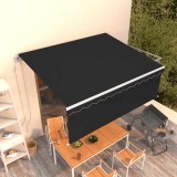 VidaXL Copertină retractabilă automat cu stor, antracit, 4,5x3 m