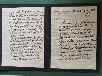 UNICAT ,scrisoare trimisa PRINTESEI BRANCOVAN , luna iulie anul 1924 , de la , VILLA BRANCOVANO ,PARC FILIPESCO la Paris ,bulevardul Victor Hugo foto