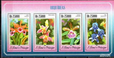 SAO TOME PRINCIPE 2014, Flora, Orhidee, serie neuzata, MNH foto
