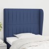 VidaXL Tăblie de pat cu aripioare, albastru, 93x23x118/128 cm, textil 3118182