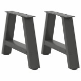 VidaXL Picioare pentru măsuță de cafea &icirc;n formă de A, 2 buc., antracit, 50x(30-31) cm, oțel