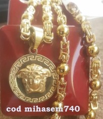 Lant +medalion INOX placat model Medusa --VERSACE-- =90 ron foto