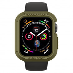 Husa Antisoc Premium Spigen Rugged Armor pentru Apple Watch Seriile 6/5/4/SE (40mm), Protectie la Standarde Militare, Verde Olive foto