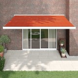 VidaXL Copertină retractabilă portocaliu/maro 4x3 m, textil/aluminiu