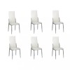 Gossi scaune de bucatarie, 6 buc., alb, piele ecologica