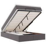 Cumpara ieftin Cadru pat otoman cu saltea gri 120x190 cm piele artificiala