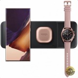 Incarcator Wireless Samsung Trio EP-P6300, 9W, 1A, Negru, Incarcare Rapida, 3 Dispozitive Simultan, Universal