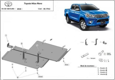 Scut metalic diferential si reductor Toyota Hilux Revo 2016-2021 foto