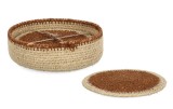 Cumpara ieftin Set 4 suporturi pahare, cos zambila apa natur maro Tuy &Oslash;12x4h