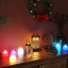 Lum&amp;acirc;nări pastile electrice fără flacără cu LED 100 buc colorate foto