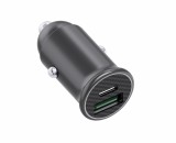 INCARCATOR AUTO SERIOUX 60W 12V, Alimentator incarcator auto cu USB, Iesire USB-C USB-A