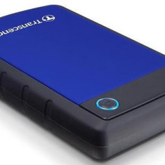 HDD Extern Transcend 25H3B, 2.5 inch, 2TB, USB 3.0, Protectie la soc (Negru/Albastru)