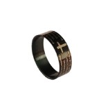 Inel Barbati Inox Negru Rugaciune Spaniola, Marimea 18, 7mm. Inel inox barbatesc, model modern, cadou BR80-1