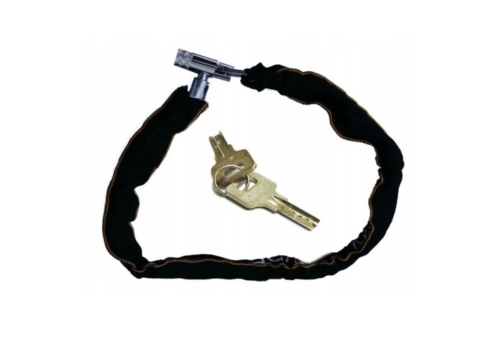 Lant antifurt bicicleta, 2 chei, 80 cm, protectie anti-zgariere, negru