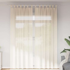 vidaXL Perdele din voile cu tablă 2 buc crem 4102270