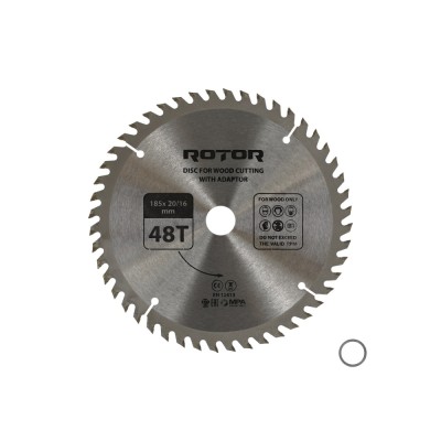 Disc taiat lemn ROTOR 185*20/16 cu adaptor 48T Innovative ReliableTools foto