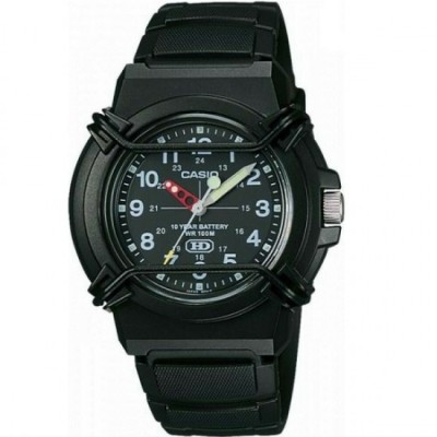 Ceas Casio bărbătesc cu baterie de 41,1 mm și curea din cauciuc negru foto