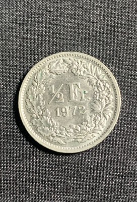 Moneda 1/2 franci 1972 Elvetia foto