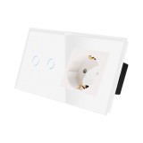 Cumpara ieftin Intrerupator Dublu + Priza cu Rama din Sticla LUXION SmartElectro IntelligentHouse