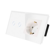 Intrerupator Dublu + Priza cu Rama din Sticla LUXION SmartElectro IntelligentHouse