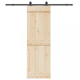 VidaXL Set feronerie pentru uși glisante, negru, 200 cm, oțel