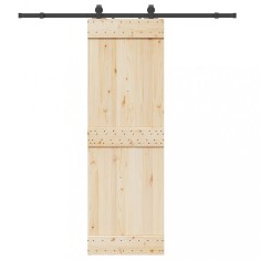 vidaXL Set feronerie pentru uși glisante, negru, 200 cm, oțel