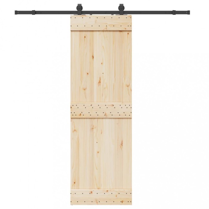vidaXL Set feronerie pentru uși glisante, negru, 200 cm, oțel