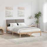 vidaXL Cadru de pat Maroniu și taupe 160 x 200 cm Lemn masiv de pin 3394371