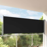 vidaXL Copertină Laterală Retractabilă 120x300 cm, Negru - Paravan Terasă/Balcon, Protecție UV, Intimitate, V&acirc;nt