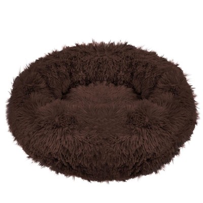 Culcus pentru caini si pisici Cozy, 70 cm, marimea M, rotund, maro foto