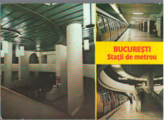 CPI B 12249 CARTE POSTALA - BUCURESTI. STATII DE METROU: VICTORIEI, TINERETULUI foto