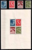 Surinam 1953, Mi #338-342 + Bl 1**, timbre + colita, fauna, pesti, pasari, animale, MNH, cota 116,30 &euro;! RARE!!!