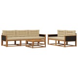 vidaXL Set de canapele de exterior cu pernă 6 pcs Natural și Bej 3382336