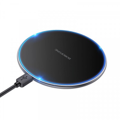 Incarcator Retea Wireless Borofone BQ3 Pro, 15W, 1.67A, Negru foto