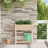 vidaXL Jardinieră cu rafturi, 111x37x76 cm, lemn masiv de brad