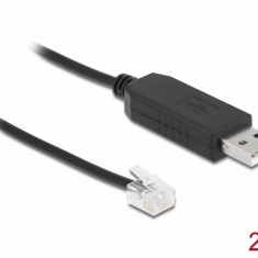 Cablu USB-A la Serial RS-232 RJ12 cu protectie ESD Leadshine 2m, Delock 66737