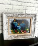 Blue Candles &ndash; tablou &icirc;n acril pe p&acirc;nză