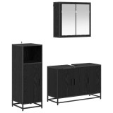 VidaXL Set de mobilier pentru baie 3 pcs Stejar negru 90 x 33 x 60 cm 3402401