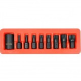 Set 9 biti de impact spline, Yato YT-10663, cu adaptor 1/2&quot;, Cr-Mo