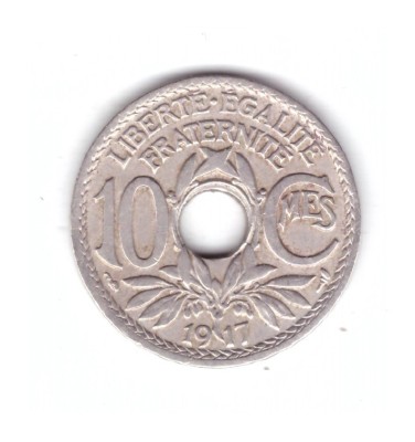 Moneda Franta 10 centimes 1917, stare buna, curata foto